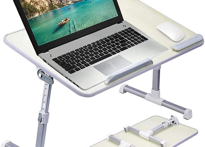 Amazon Basics Adjustable Tray Table Lap Desk Fits up…