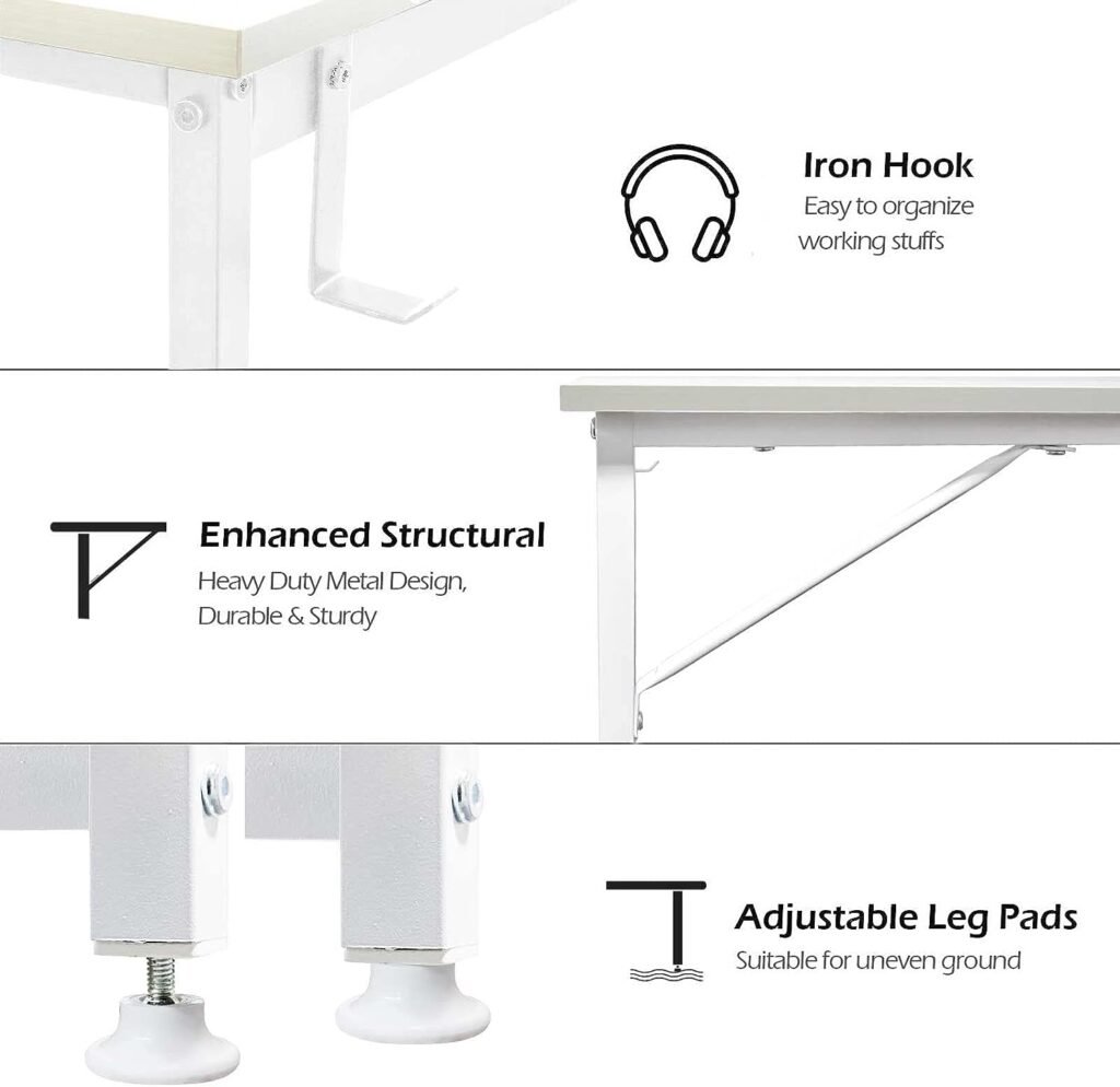 Lufeiya White Computer Desk - Small Student Kids Study Writing Table for Home Office Bedroom Small Spaces 32 Inch Modern Mini Laptop PC Desks,White