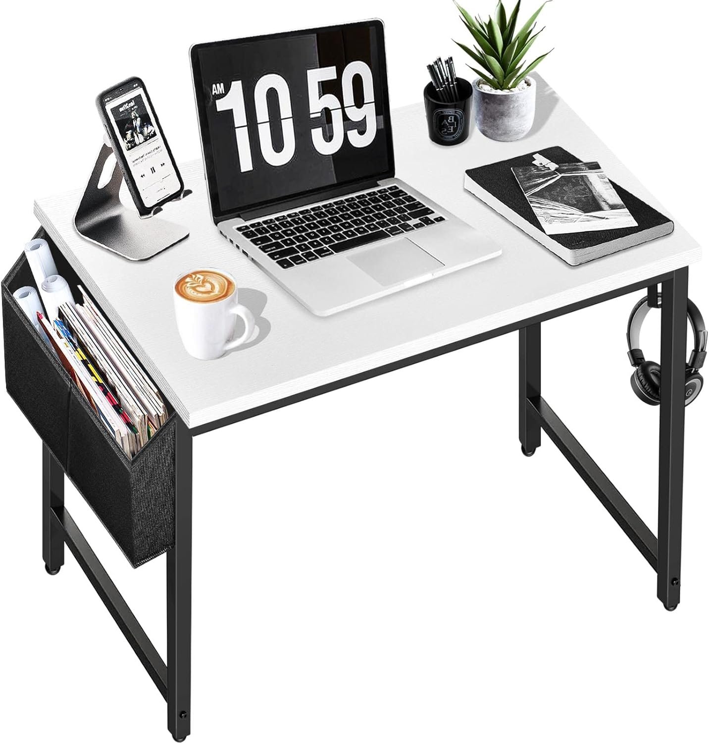 Small Desk for Small Spaces - Student Kids Study Writing Computer Table for Home Office Bedroom School Work PC Workstation,Rustic 30 31 Inch