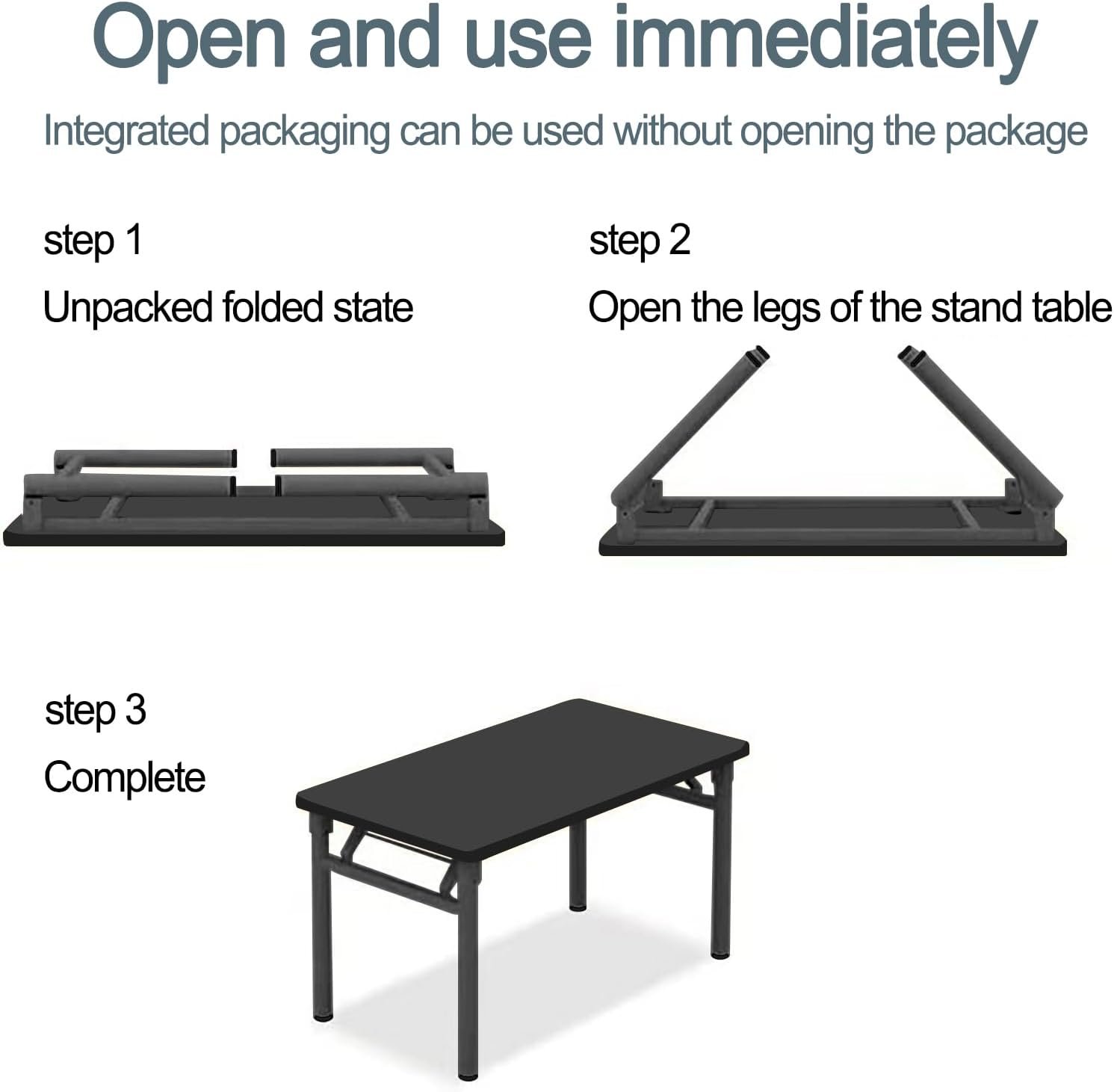 HDHNBA Modern Simple Style PC Table Folding Desk No Assembly Required, Writing Computer Desk