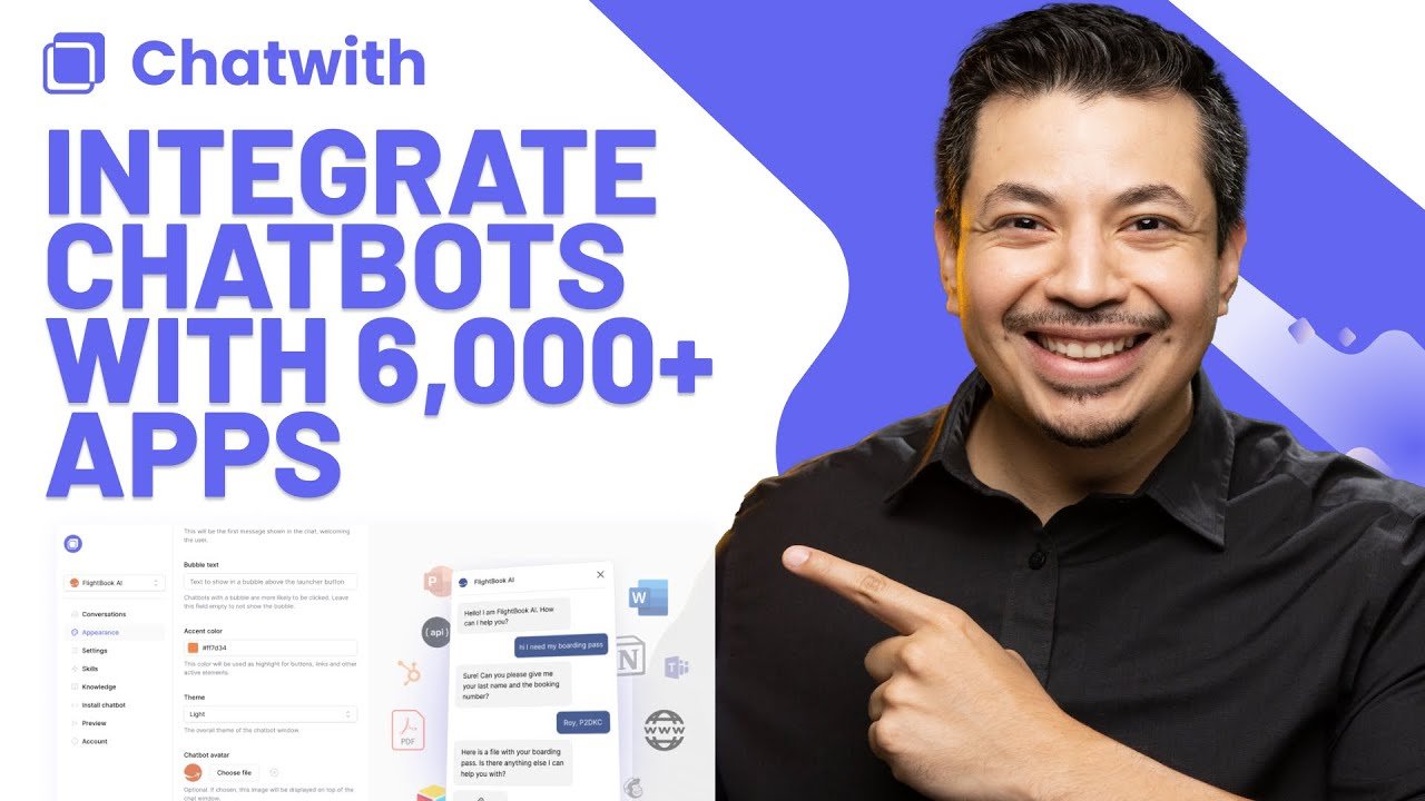 connect to over 6000 integrations with chatwith chatbot 8