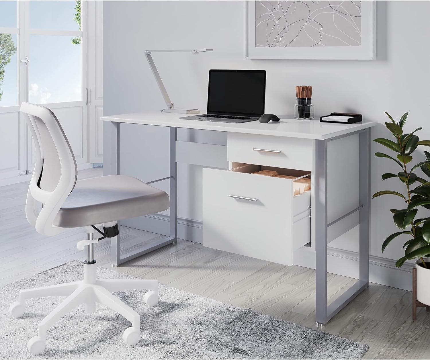 Realspace® Halton 48W Computer Desk, White