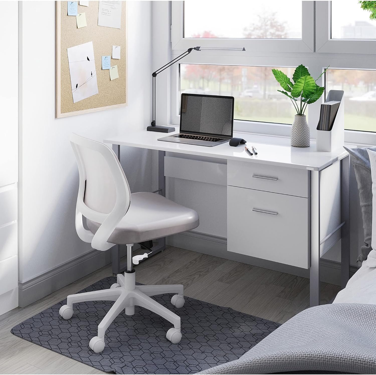 Realspace® Halton 48W Computer Desk, White