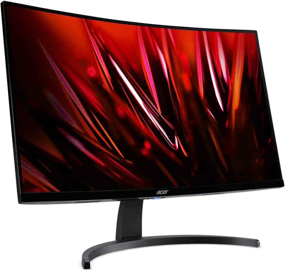 Nitro by Acer 27 Full HD 1920 x 1080 1500R Curve PC Gaming Monitor | AMD FreeSync Premium | 165Hz Refresh | 1ms (VRB) | ZeroFrame Design | 1 x Display Port 1.4  2 x HDMI 2.0 Ports ED270R Mbmiiphx