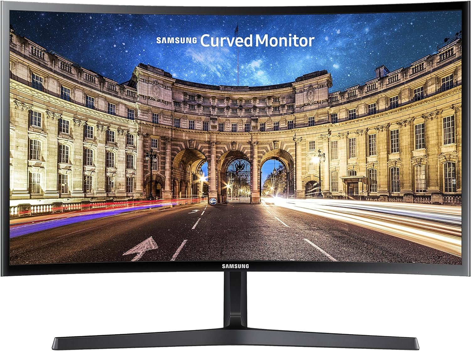 SAMSUNG 27 CF39 Series FHD 1080p Curved Computer Monitor, Ultra Slim Design, AMD FreeSync, 4ms response, HDMI, DisplayPort, VESA Compatible, Wide Viewing Angle, LC27F398FWNXZA, Black