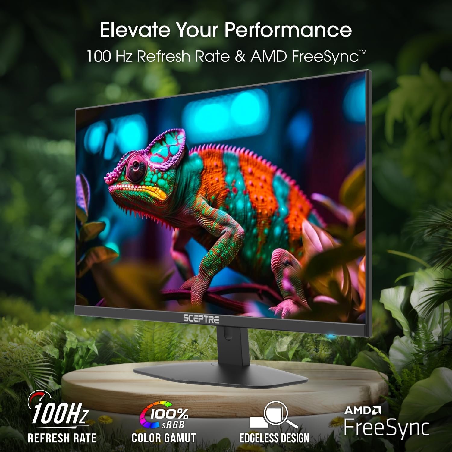 Sceptre 24-inch Professional Thin 1080p LED Monitor 99% sRGB 2x HDMI VGA Build-in Speakers, Machine Black (E248W-19203R Series)