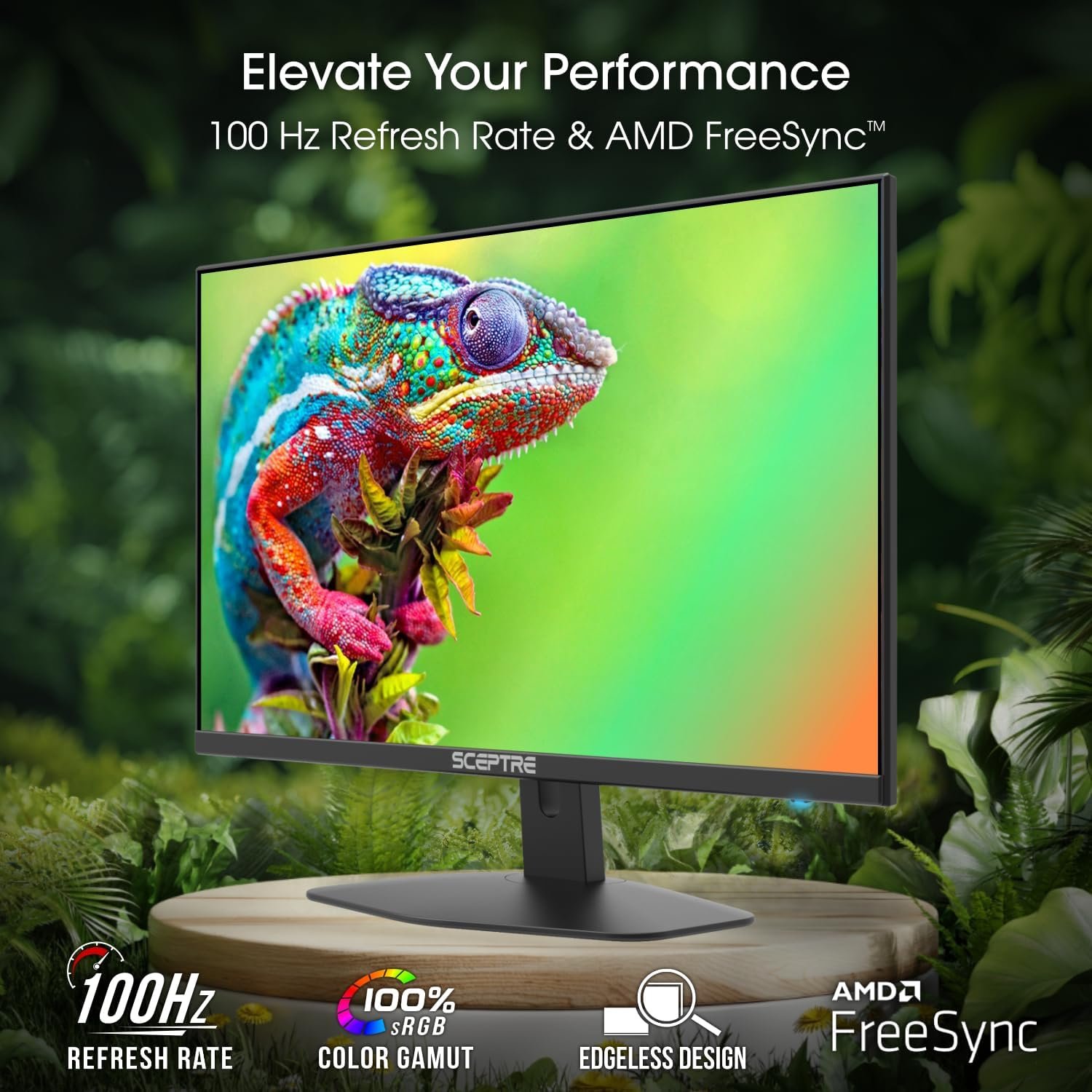 Sceptre 24-inch Professional Thin 1080p LED Monitor 99% sRGB 2x HDMI VGA Build-in Speakers, Machine Black (E248W-19203R Series)