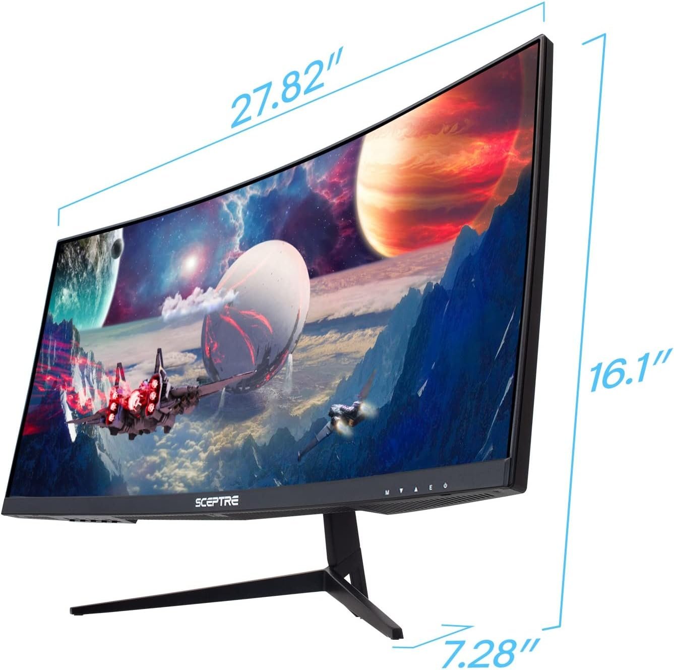 Sceptre 30-inch Curved Gaming Monitor 21:9 2560x1080 Ultra Wide/ Slim HDMI DisplayPort up to 200Hz Build-in Speakers, Metal Black (C305B-200UN1)