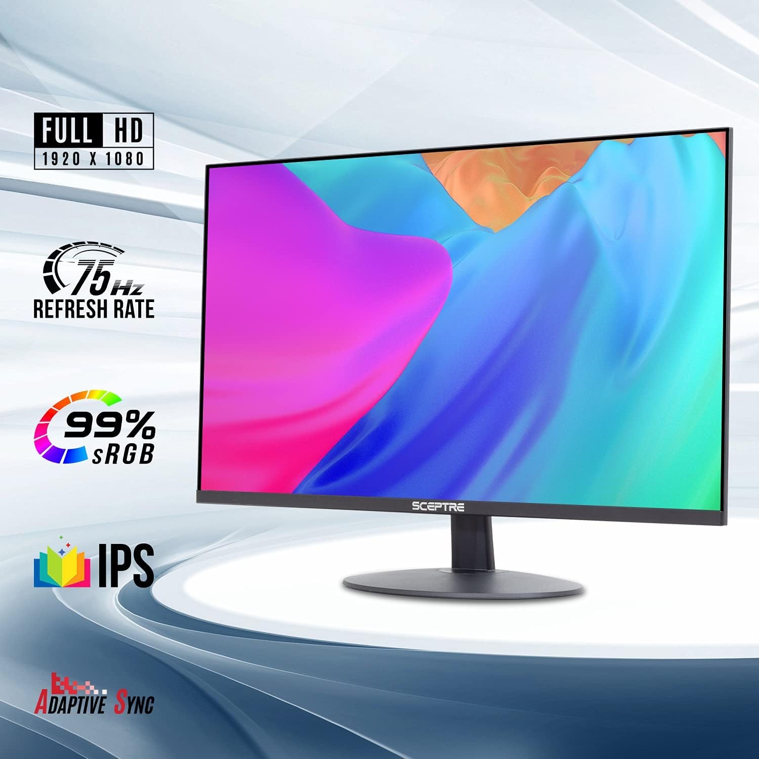 Sceptre IPS 27-Inch Business Computer Monitor 1080p 75Hz with HDMI VGA Build-in Speakers, Machine Black 2020 (E275W-FPT), 27 IPS 75Hz