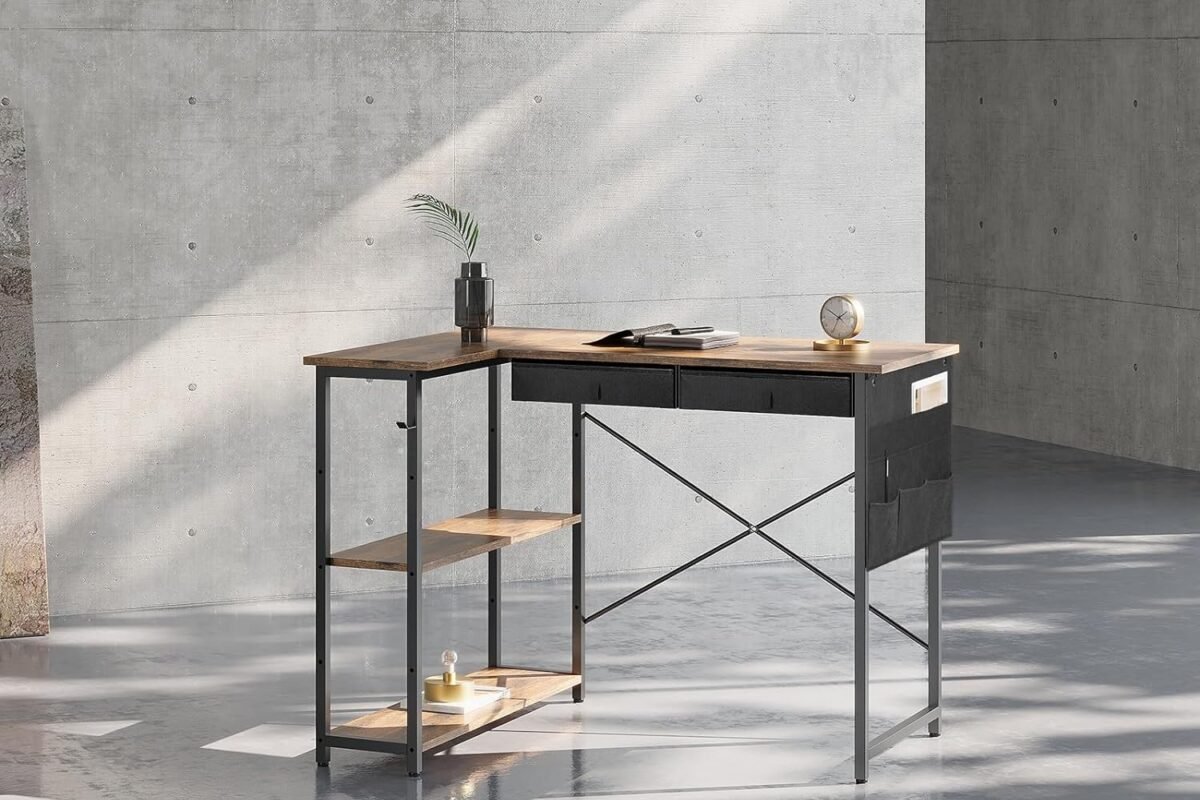 Ｍａｉｈａｉｌ Small L Shaped Desk with Storage…