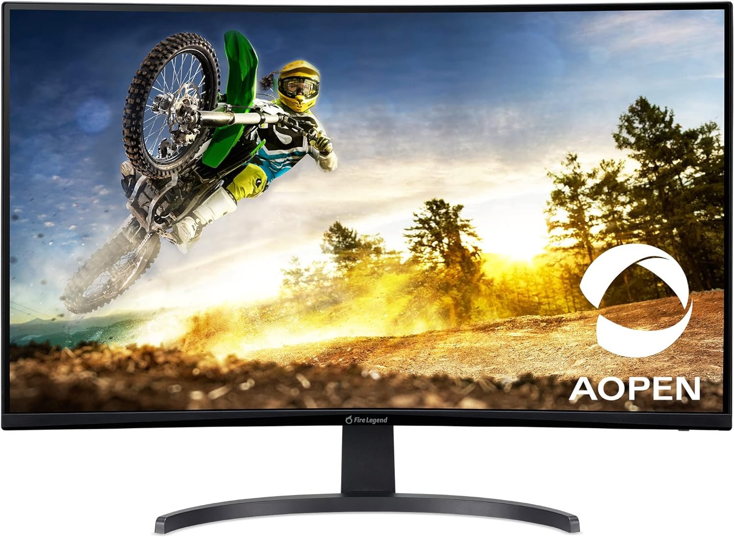 AOPEN 27HC5R Vbiipx 27 Full HD (1920 x 1080) VA 1500R Curved Gaming-Monitor | AMD FreeSync Premium | 165Hz Refresh Rate | 1ms-TVR | HDR 10 Support | Ports: 1 x Display Port 1.4  2 x HDMI 2.0, Black