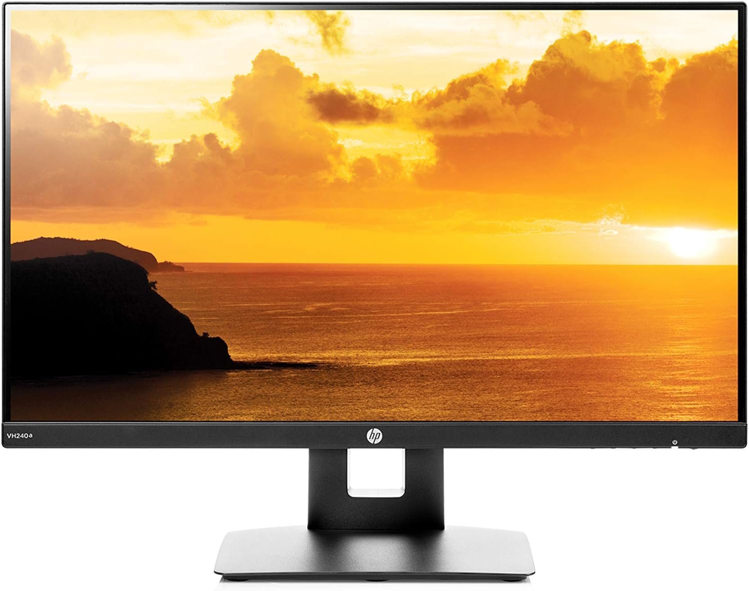 hp vh240a 238 inch full hd 1080p ips led monitor with built in speakers and vesa mounting rotating portrait landscape ti