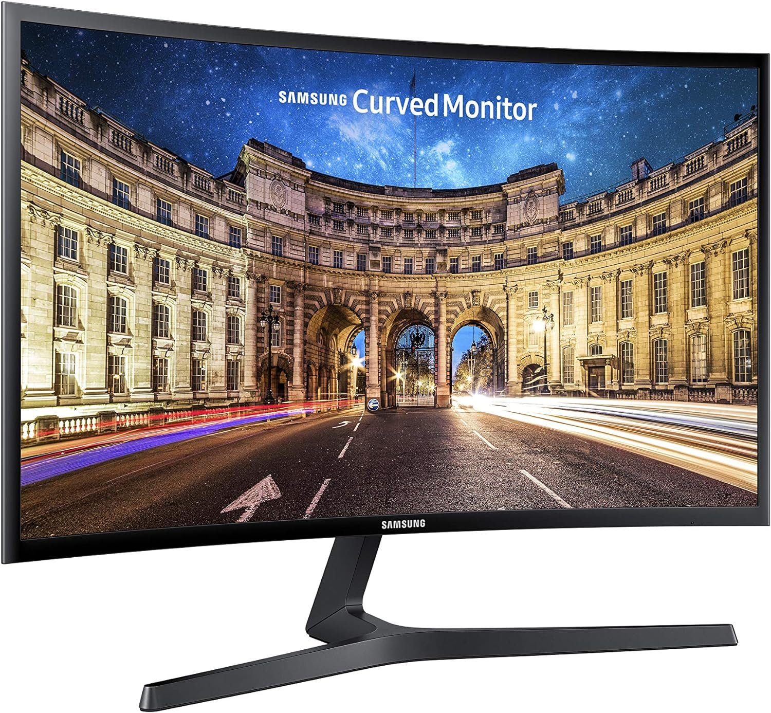 SAMSUNG 23.5” CF396 Curved Computer Monitor, AMD FreeSync for Advanced Gaming, 4ms Response Time, Wide Viewing Angle, Ultra Slim Design, LC24F396FHNXZA, Black