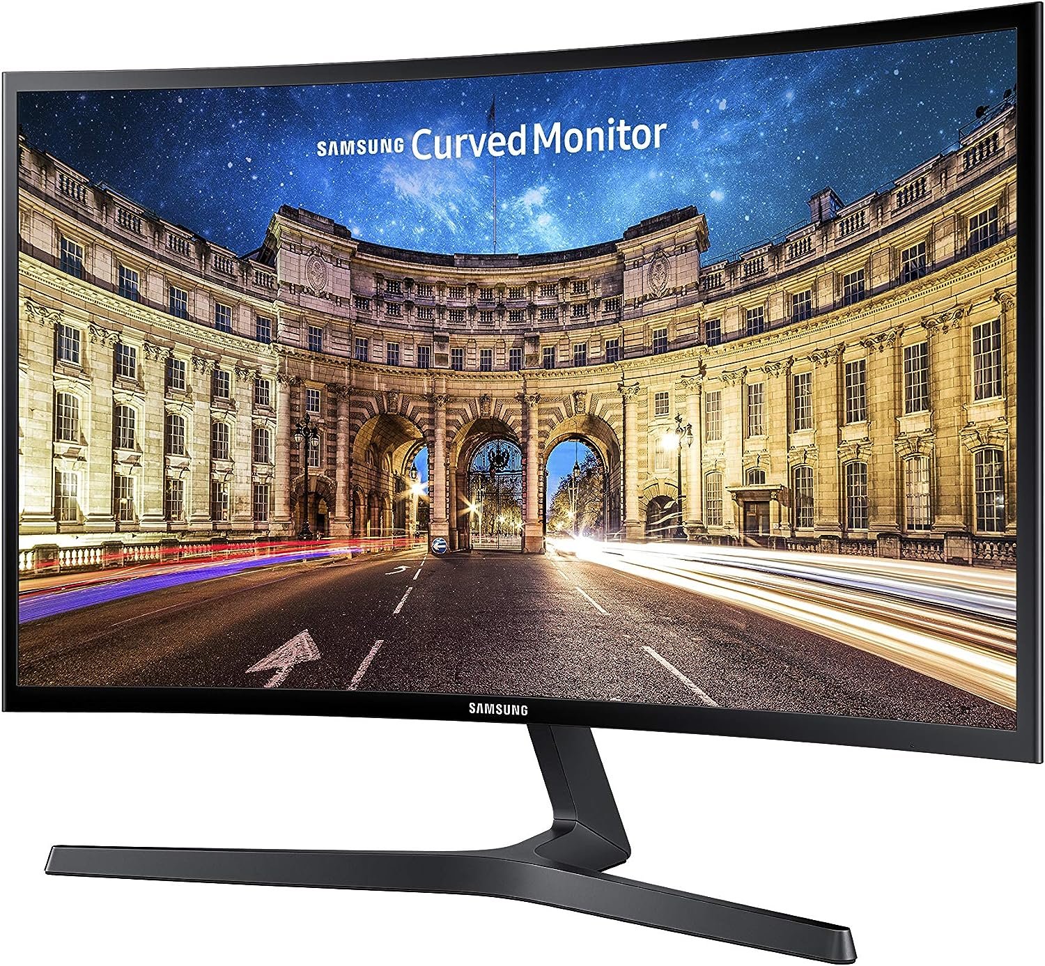 SAMSUNG 23.5” CF396 Curved Computer Monitor, AMD FreeSync for Advanced Gaming, 4ms Response Time, Wide Viewing Angle, Ultra Slim Design, LC24F396FHNXZA, Black