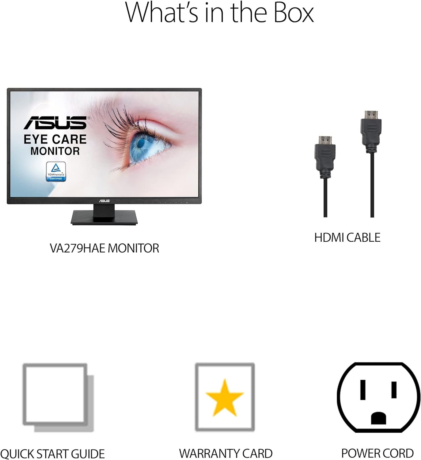 ASUS 27 1080P Monitor - Full HD, Eye Care, Low Blue Light, Flicker-Free, VESA Mountable, Anti-Glare, D-Sub, HDMI Computer PC Monitor - VA279HAE