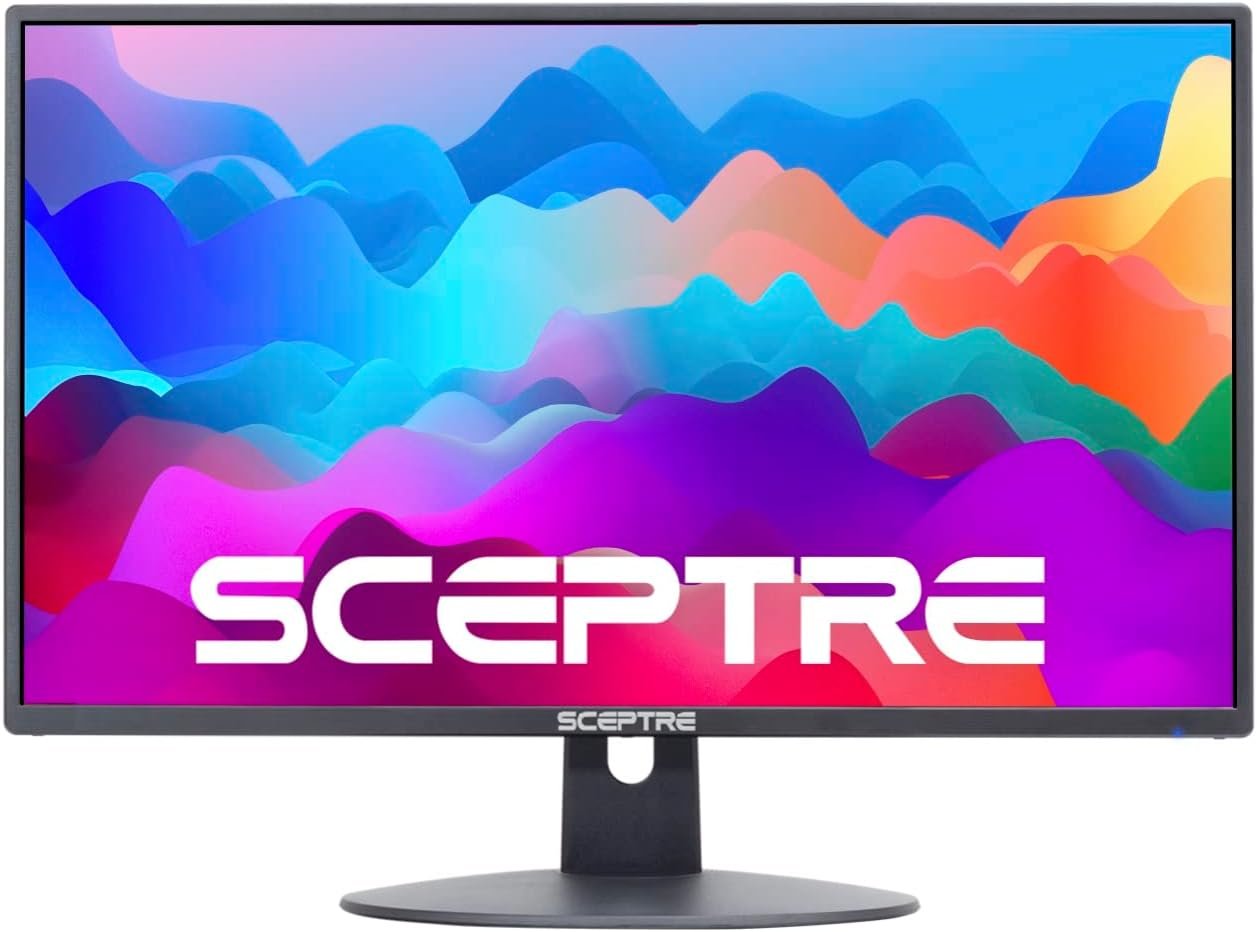 Sceptre New 22 Inch FHD LED Monitor 75Hz 2X HDMI VGA Build-in Speakers, Machine Black (E22 Series), 1920 x 1080 Pixels