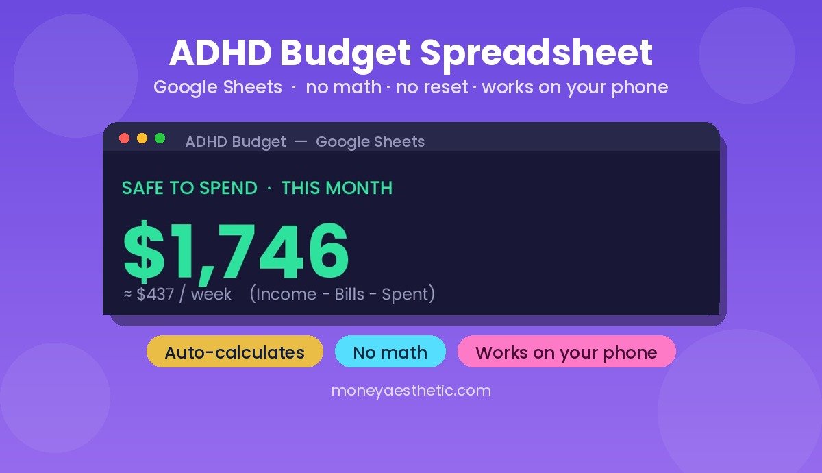 ADHD Budget Spreadsheet