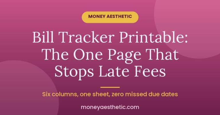 Bill Tracker Printable: The One Page That Stops Late Fees