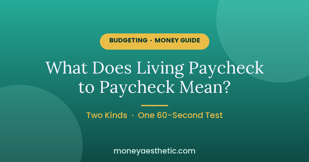 What Does Living Paycheck to Paycheck Mean? (It’s Not Income)