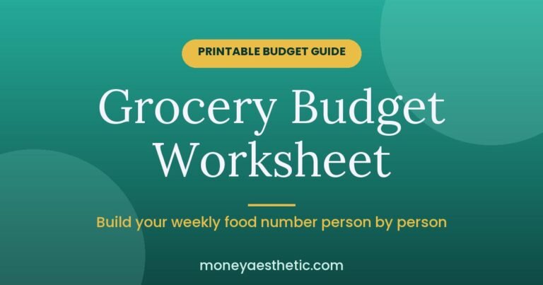 Grocery budget worksheet cover