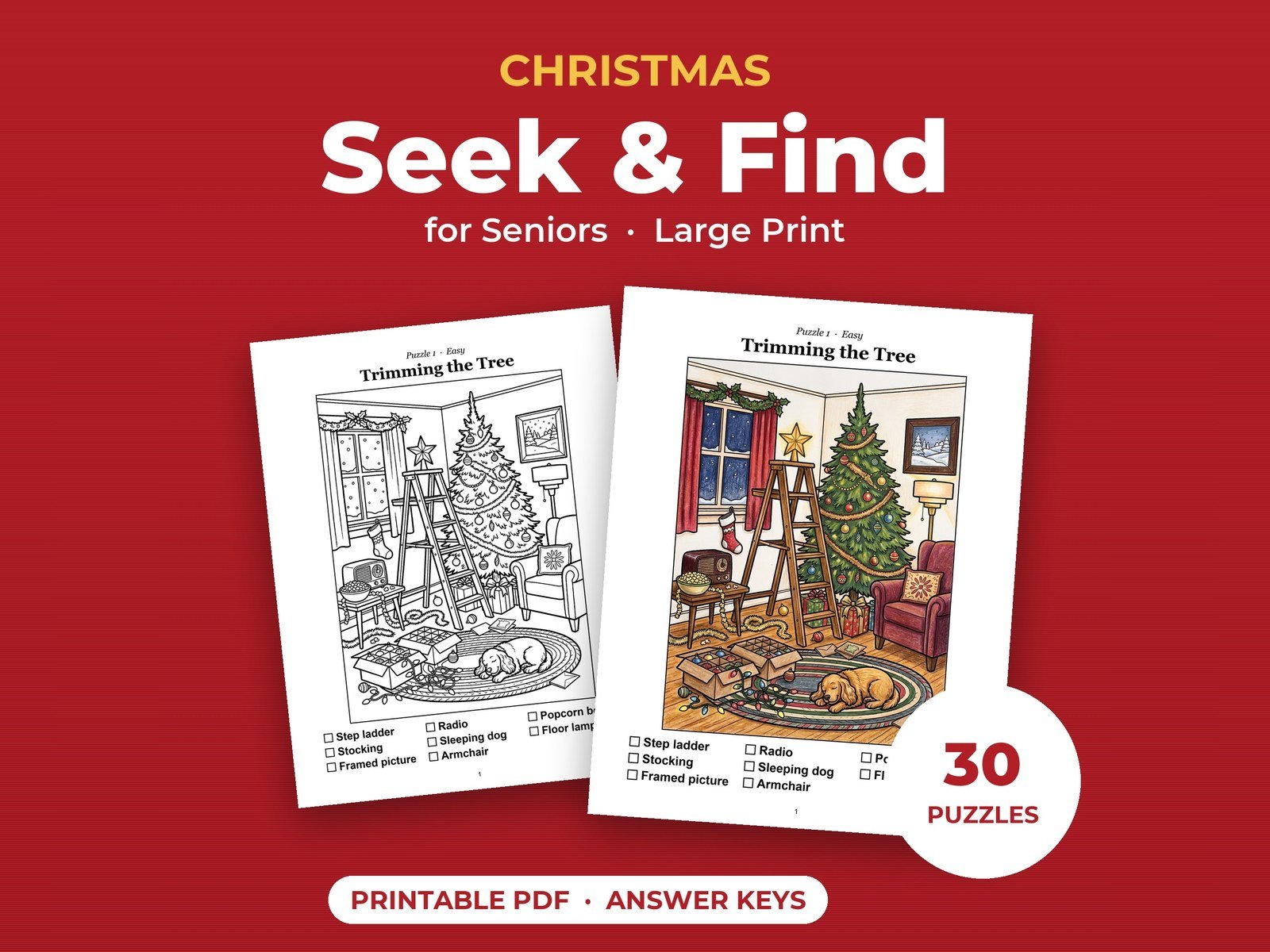 Christmas Seek and Find for Seniors (Large Print PDF)